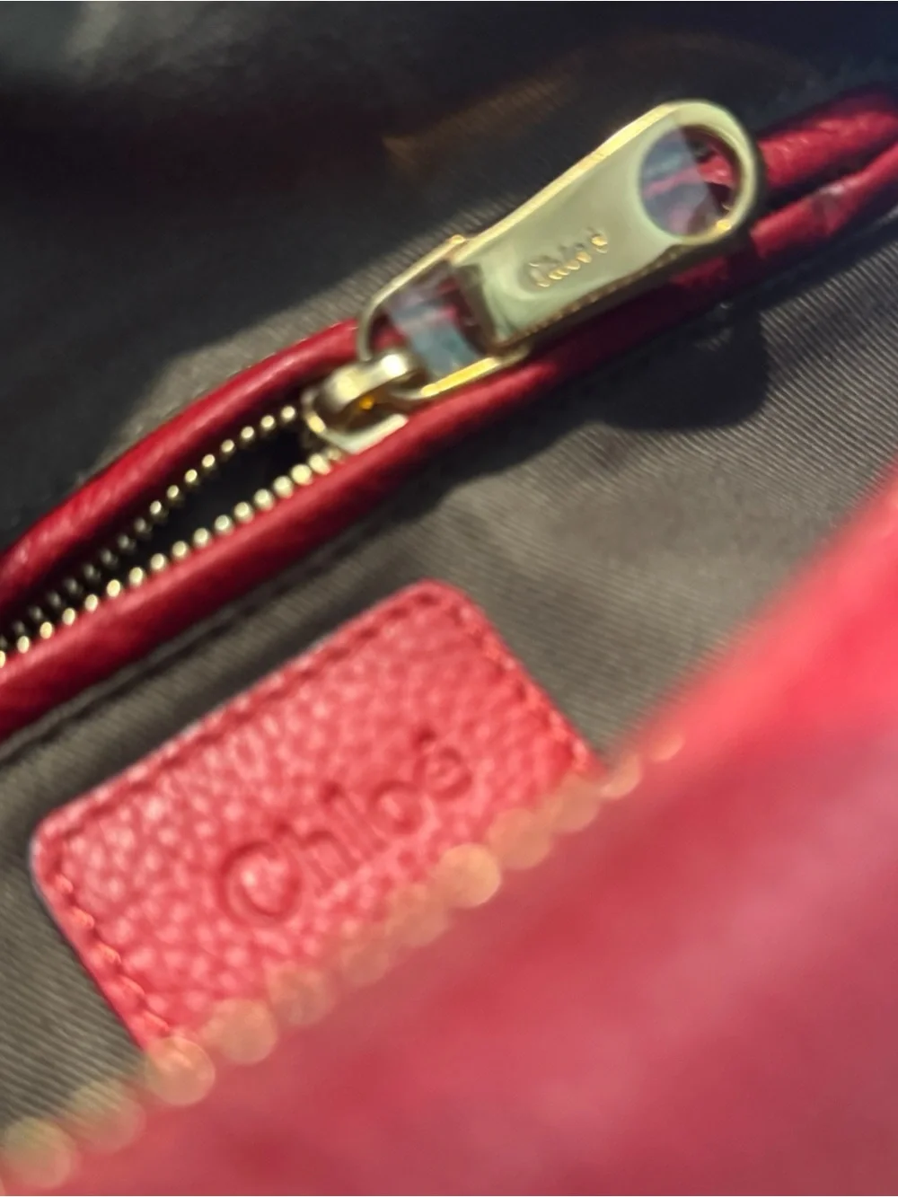 Chloe Red Leather Marcie Saddle Hobo Bag Auth